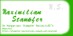 maximilian stampfer business card